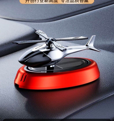 Picture of Solar Powered Aircraft Car Perfume – Aromatherapy Essential Oil Car Air Freshener Ornament (Red)
