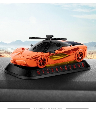 Picture of Car Solar Perfume Holder Showpiece – Dashboard Ornament & Air Freshener (Orange)