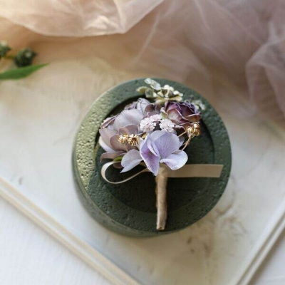 Picture of Wedding Boutonniere Bouquet Chest Brooch For Suit Lapel Fashion Accessories (1PS) (Blueish Purple)