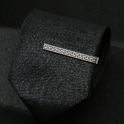 Picture of Men's Simple G-Shaped Tie Clip Geometric 6cm Black Line Formal Professional Tie Clip (1p) (H type,Int: One size)