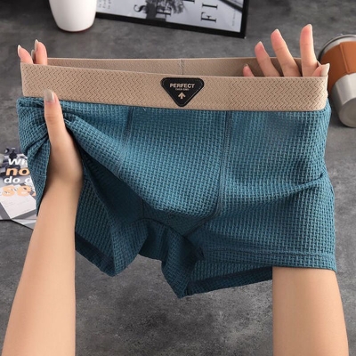Picture of Ice Silk Thin Breathable Summer Fashionable Men's Underwear (Blue (75-85 kg),Int:XXXL)