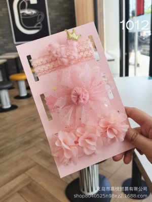 Picture of Baby Princess Style Bow Head Flower Hair Belt/Mesh Cute Hair Accessories  for Baby Girl (Design 1012,UK:6)
