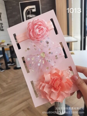 Picture of Baby Princess Style Bow Head Flower Hair Belt/Mesh Cute Hair Accessories  for Baby Girl (Design 1013,UK:6)