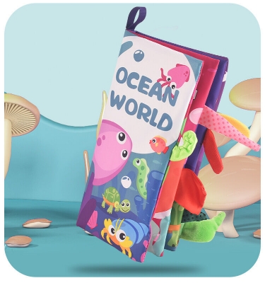 Picture of Tail Cloth Book Baby Toy Book - (0-1y) Baby Enlightenment Early English Education (Ocean World)