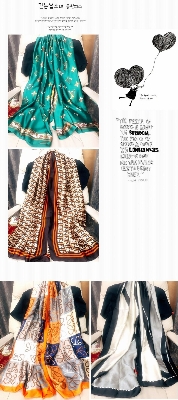 Picture of Printed Satin Silk Scarf - Spring and Autumn new sun protection printing lengthened shawl/Scarf for women (180*90cm) (LJD-013,One size fits all)