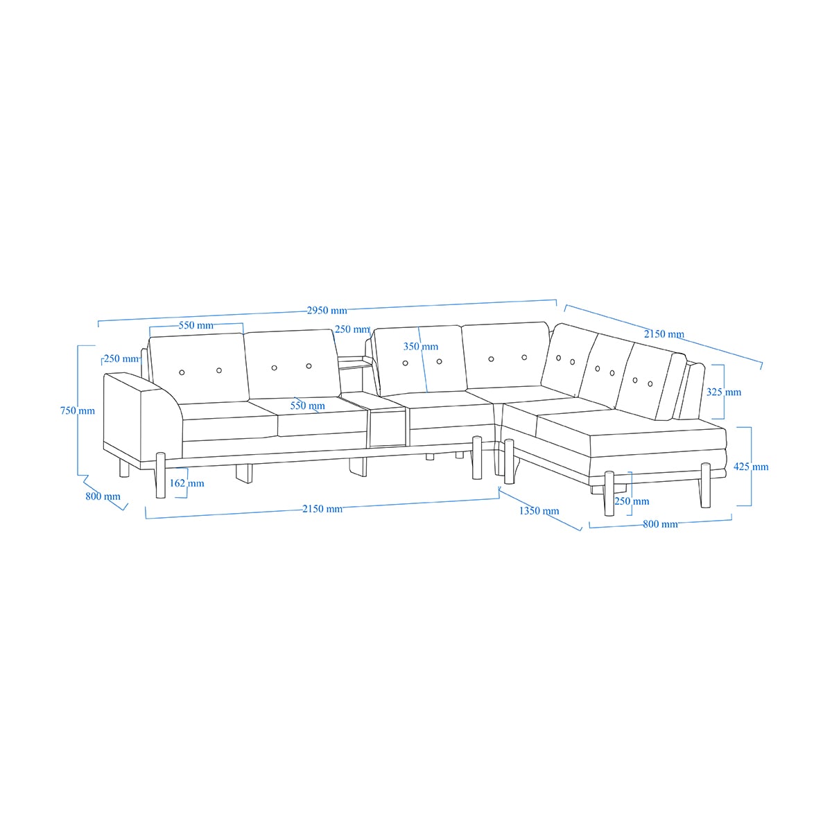 Picture of REGAL SDC-395-3-1-20 (L SHAPE SOFA SET)-FABRIC-2187