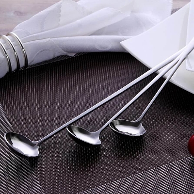 Picture of Steel Long handle Pickle Spoon Round Shape -1 Pieces-23cm/9 Inch