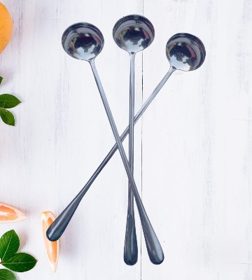 Picture of Steel Long handle Pickle Spoon Round Shape -1 Pieces-23cm/9 Inch
