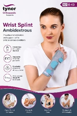 Picture of Tynor Wrist Splint Ambidextrous Premium Wrist Support Brace for Pain Relief, Injury Recovery & Everyday Protection (E-43)