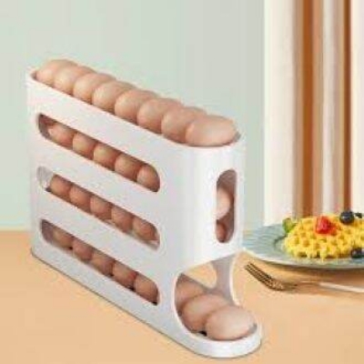Picture of Egg Dispenser, Food Grade Plastic, Made in China, Rolling and Automatic Sliding Spiral Holder, Keeps Eggs Organized and Accessible, Perfect for Refrigerator Storage