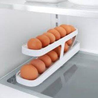 Picture of Egg Dispenser, Food Grade Plastic, Made in China, Rolling and Automatic Sliding Spiral Holder, Keeps Eggs Organized and Accessible, Perfect for Refrigerator Storage