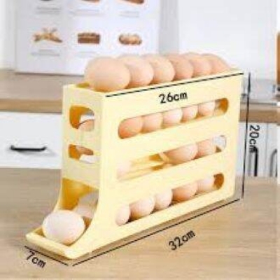 Picture of Egg Dispenser, Food Grade Plastic, Made in China, Rolling and Automatic Sliding Spiral Holder, Keeps Eggs Organized and Accessible, Perfect for Refrigerator Storage