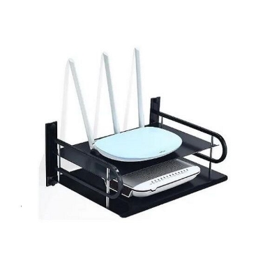 Picture of Metal - Wifi Router Storage Boxes /tv Set-top Box/dvd Player Stand/telephone Holder Wall Hanging Black Aluminum Rack Bracket-Black