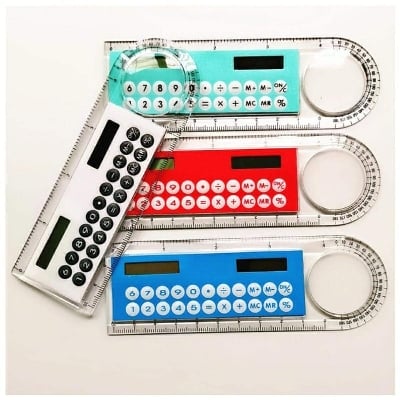 Picture of Ruler plus calculator - Solar calculator-Multicolor