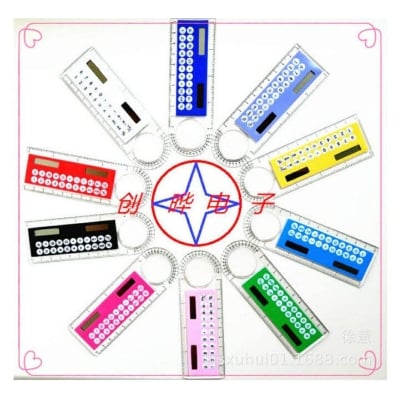 Picture of Ruler plus calculator - Solar calculator-Multicolor