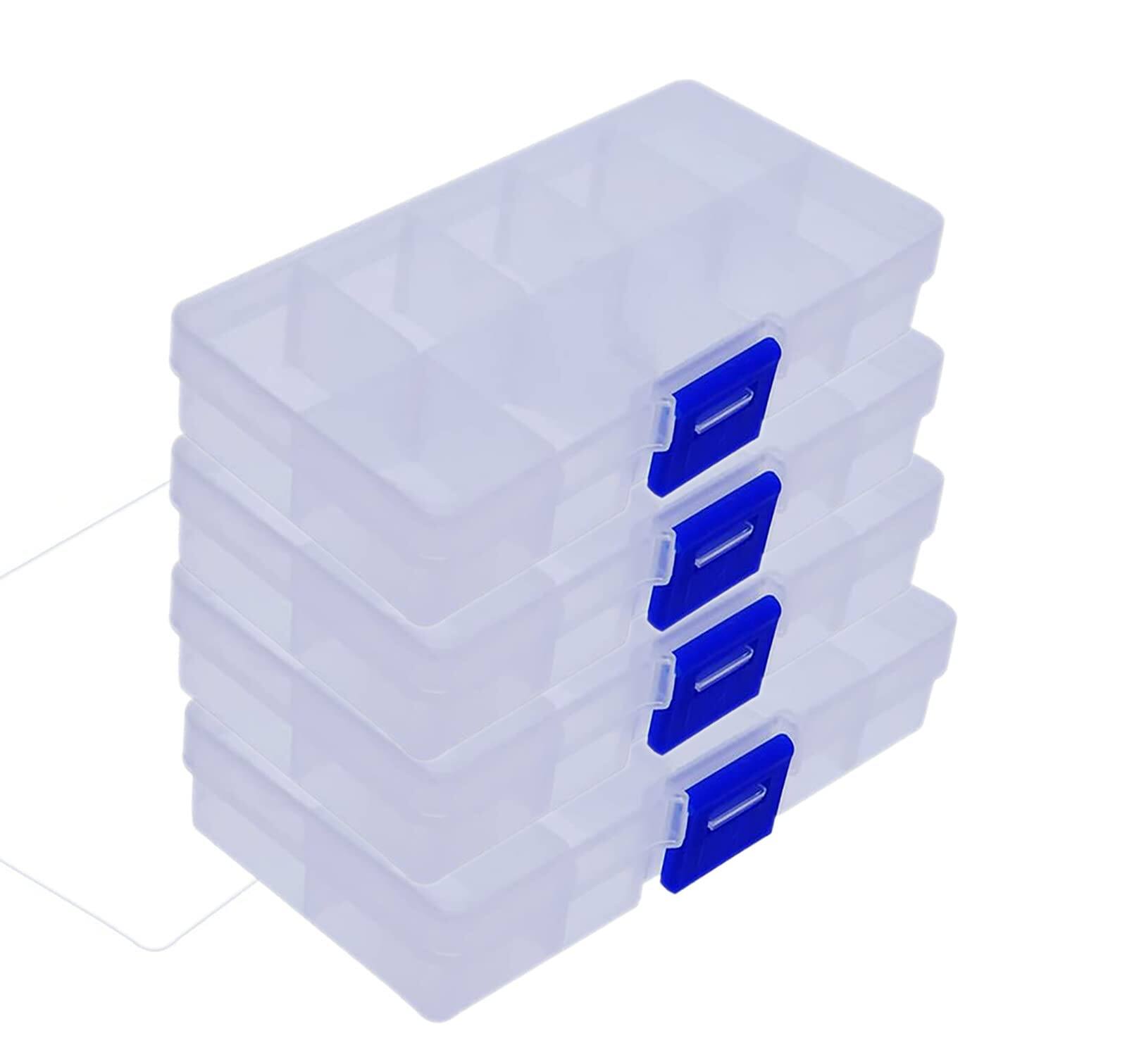 Picture of 10 Grids PP Plastic Storage Boxes Removable Organizer Holder Case Transparent Sundries Jewelry Box-transparent white