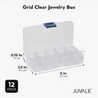 Picture of 10 Grids PP Plastic Storage Boxes Removable Organizer Holder Case Transparent Sundries Jewelry Box-transparent white