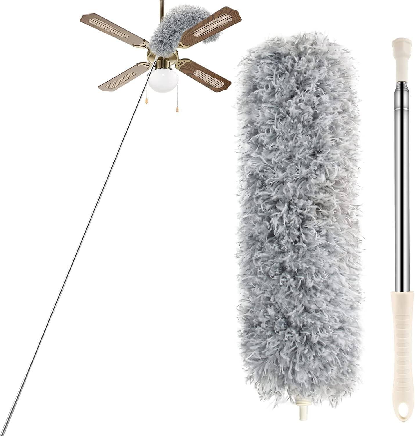 Picture of 9.5 Feet 1Pcs /Adjustable Soft Microfiber Feather Duster Anti Static Dust Extend Handle Household Dusting Brush Cleaning Tools-Multicolor