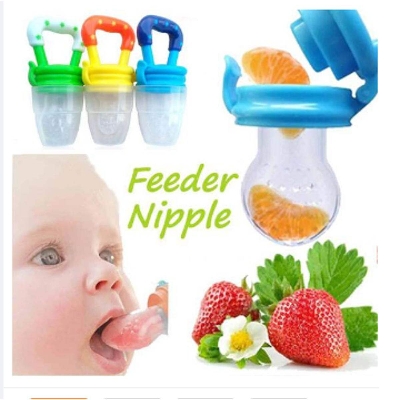 Picture of Baby Fruit Pacifier Fresh Food Feeder Teething Toy Teether Chosni Teat Pacifier Bottles-Multicolor