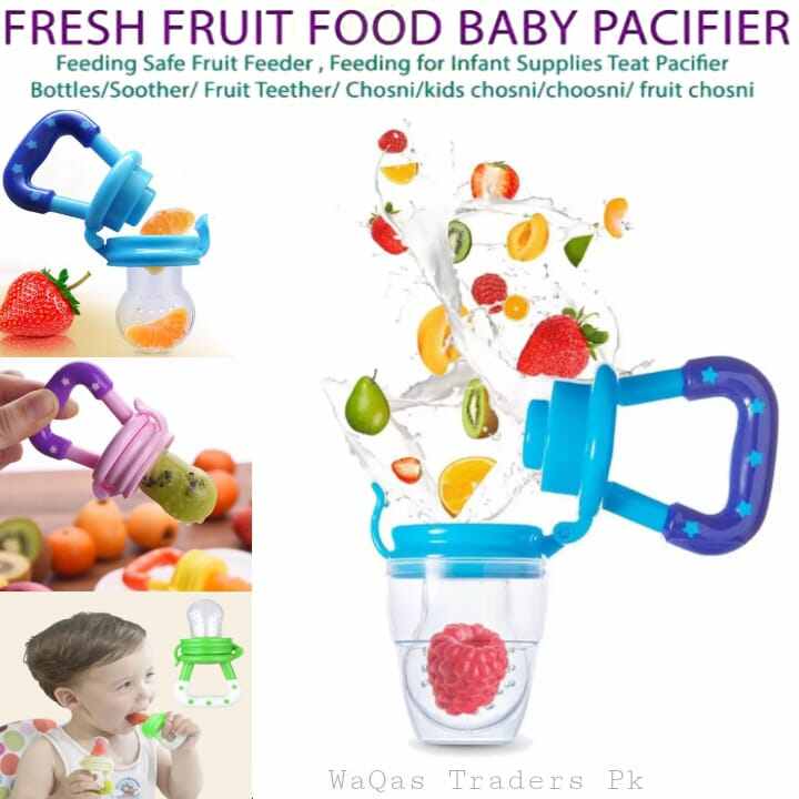 Picture of Baby Fruit Pacifier Fresh Food Feeder Teething Toy Teether Chosni Teat Pacifier Bottles-Multicolor