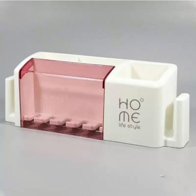 Picture of Wall Mounted Toothbrush Holder Bathroom Storage Organizer Set Toothbrush Holder - Toothbrush Holder-Multi