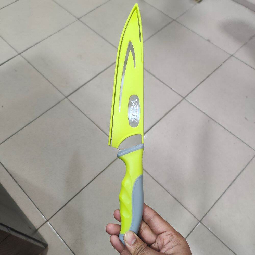Picture of 8 Inch Stainless Steel Chefs Knife With Cover for Kitchen Original Chinese Cooking Knives-Multicolor