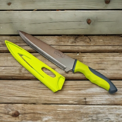 Picture of 8 Inch Stainless Steel Chefs Knife With Cover for Kitchen Original Chinese Cooking Knives-Multicolor