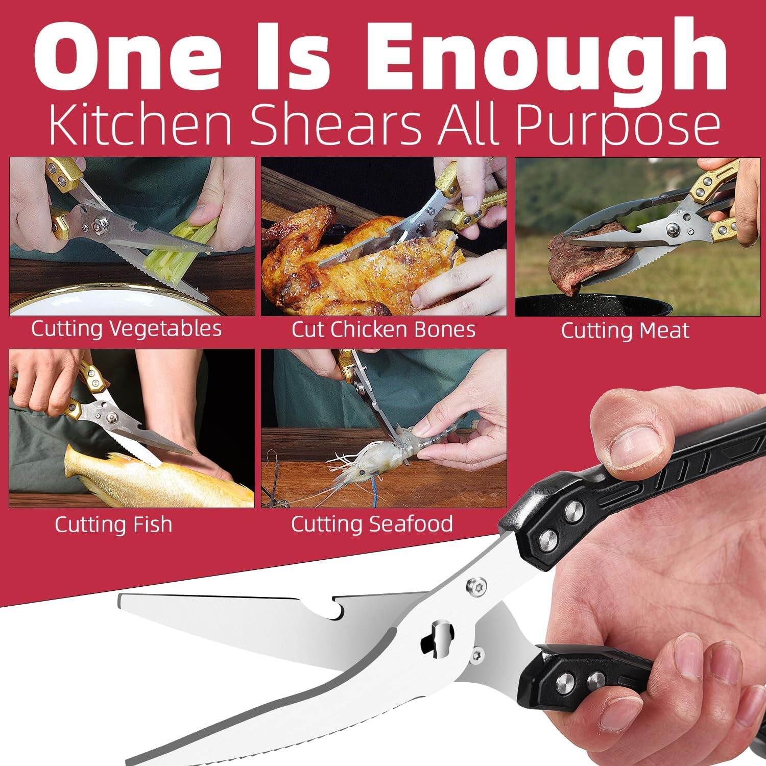 Picture of Fish/Chicken Cutting Kitchen Scissor (Best Quality)-Multicolor