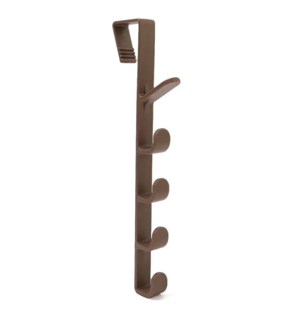 Picture of Wardrobe Door Hook Punch Free Cabinet Door Storage Rack Bedroom Clothes Hanging Hanger Home Organizer Bags Hats Holder Hook-Multicolor