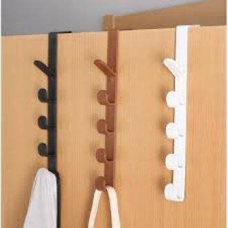 Picture of Wardrobe Door Hook Punch Free Cabinet Door Storage Rack Bedroom Clothes Hanging Hanger Home Organizer Bags Hats Holder Hook-Multicolor