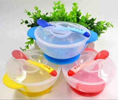 Picture of Baby Feeding Spoon and Bowl Set (Khichuri Bati for kids)-Multicolor