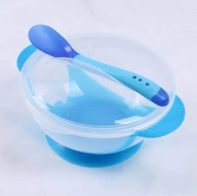 Picture of Baby Feeding Spoon and Bowl Set (Khichuri Bati for kids)-Multicolor
