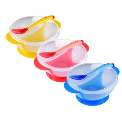 Picture of Baby Feeding Spoon and Bowl Set (Khichuri Bati for kids)-Multicolor