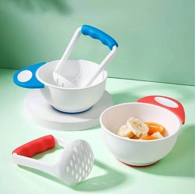 Picture of 1 pcs Baby Mash And Serve Bowl Baby Food Masher Grinding Bowl-Multicolor-Multicolor