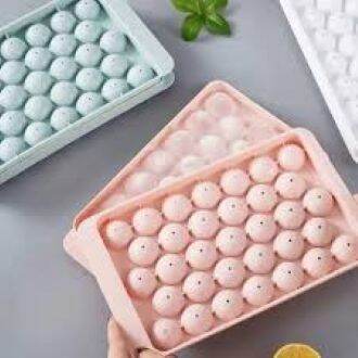 Picture of Plastic Round Ball Ice Box Round Ice Ball Ice Tray Mold Moulds Ice Ball Maker 3D Round Ice Cube Tray with Lid Plastic ice ball tray cute ice tray-Multicolor