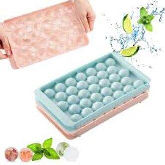 Picture of Plastic Round Ball Ice Box Round Ice Ball Ice Tray Mold Moulds Ice Ball Maker 3D Round Ice Cube Tray with Lid Plastic ice ball tray cute ice tray-Multicolor