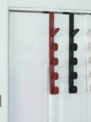 Picture of Wardrobe Door Hook Punch Free Cabinet Door Storage Rack Bedroom Clothes Hanging Hanger Home Organizer Bags Hats Holder Hook-Multicolor