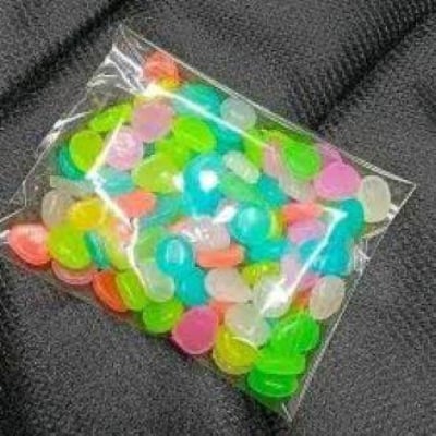 Picture of Radium plastic Stones Colorful Glow-in-the-Dark Radium Pebbles for Gardens, Fish Tanks & Pathways-multicolor