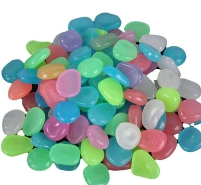 Picture of Radium plastic Stones Colorful Glow-in-the-Dark Radium Pebbles for Gardens, Fish Tanks & Pathways-multicolor