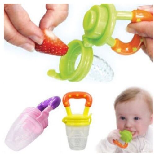 Picture of Baby Fruit Juicer, BABY FRUIT PACIFIER Fresh Food Feeder Teether Chosni Teat Pacifier Bottles-Multicolor