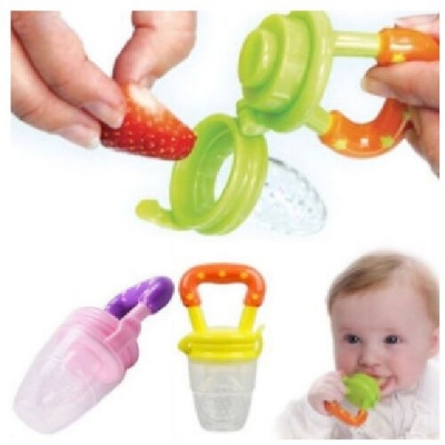 Picture of Baby Fruit Juicer, BABY FRUIT PACIFIER Fresh Food Feeder Teether Chosni Teat Pacifier Bottles-Multicolor
