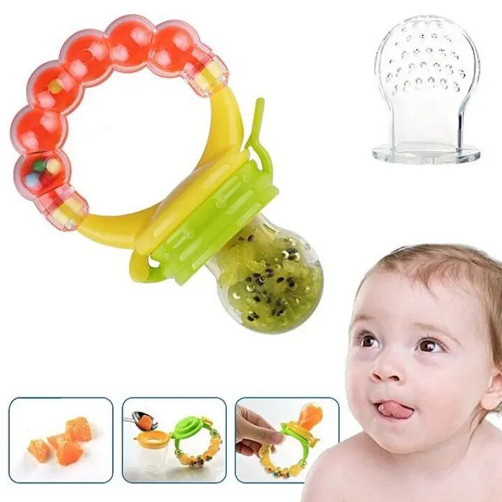 Picture of Fruit Feeder Pacifier with jhunjhuni - Infant Teething Toy Teether-Multicolor