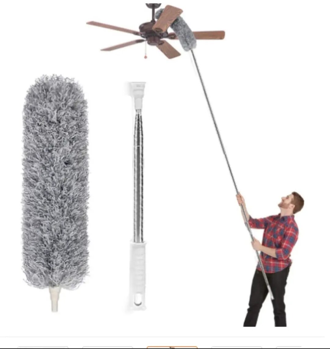 Picture of 9.5 feet Bendable feather duster with extra long extendable microfiber duster-Multicolor