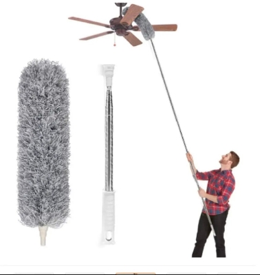 Picture of 9.5 feet Bendable feather duster with extra long extendable microfiber duster-Multicolor