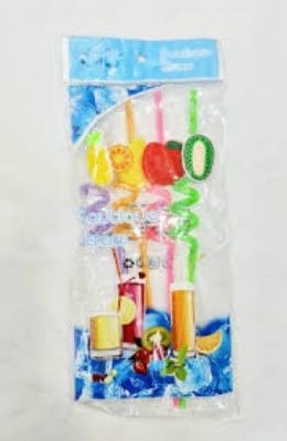 Picture of Juice straw for drinking juice with dear once - 4Pcs Juice Straw-Multicolor