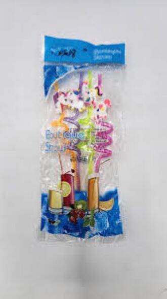 Picture of Juice straw for drinking juice with dear once - 4Pcs Juice Straw-Multicolor