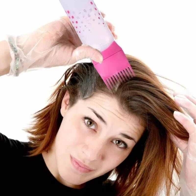 Picture of Printed Multi-functional Hair Dyeing Treatment Oil Cream Shampoo Bottle Oil Coloring Dispensing Applicator Brush Tip Tool