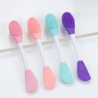 Picture of Double Head Facial Mask Brush Silicone Applicator Spoon Spatula Stirring Stick Women Skin Face Cleansing Care Home Makeup Tools 1pcs