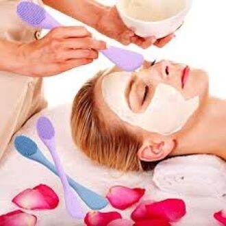 Picture of Double Head Facial Mask Brush Silicone Applicator Spoon Spatula Stirring Stick Women Skin Face Cleansing Care Home Makeup Tools 1pcs