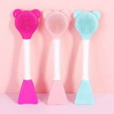Picture of 1Pcs Bear Silicone Double Head Facial Mask Brush Mask Adjusting Beauty Mud Film Facial Brush Makeup Tools Blackhead Removal